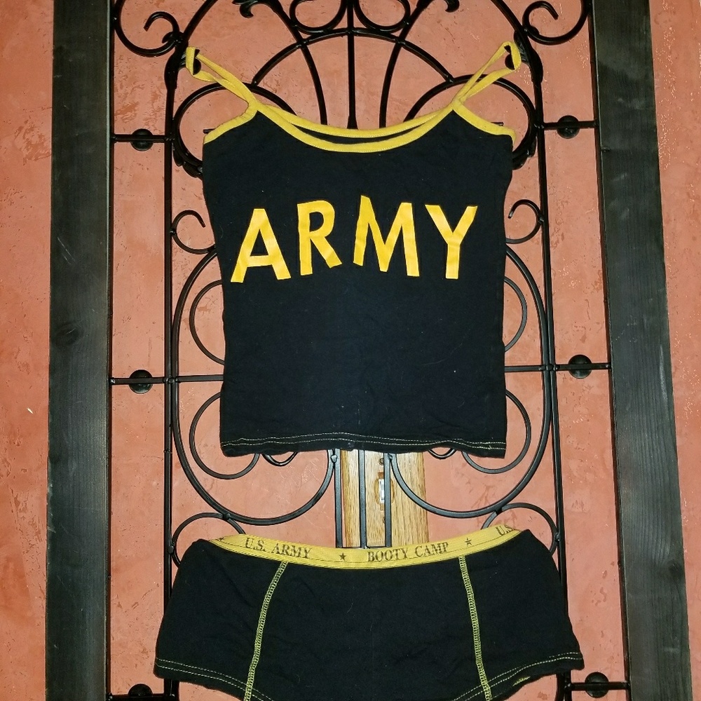 Army Tank Top and Bootie Shorts